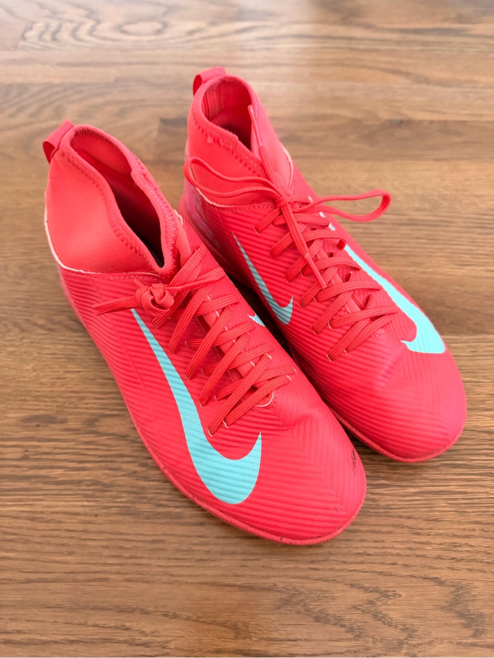 Nike Boy’s Turf Cleats with Light Blue Swoosh